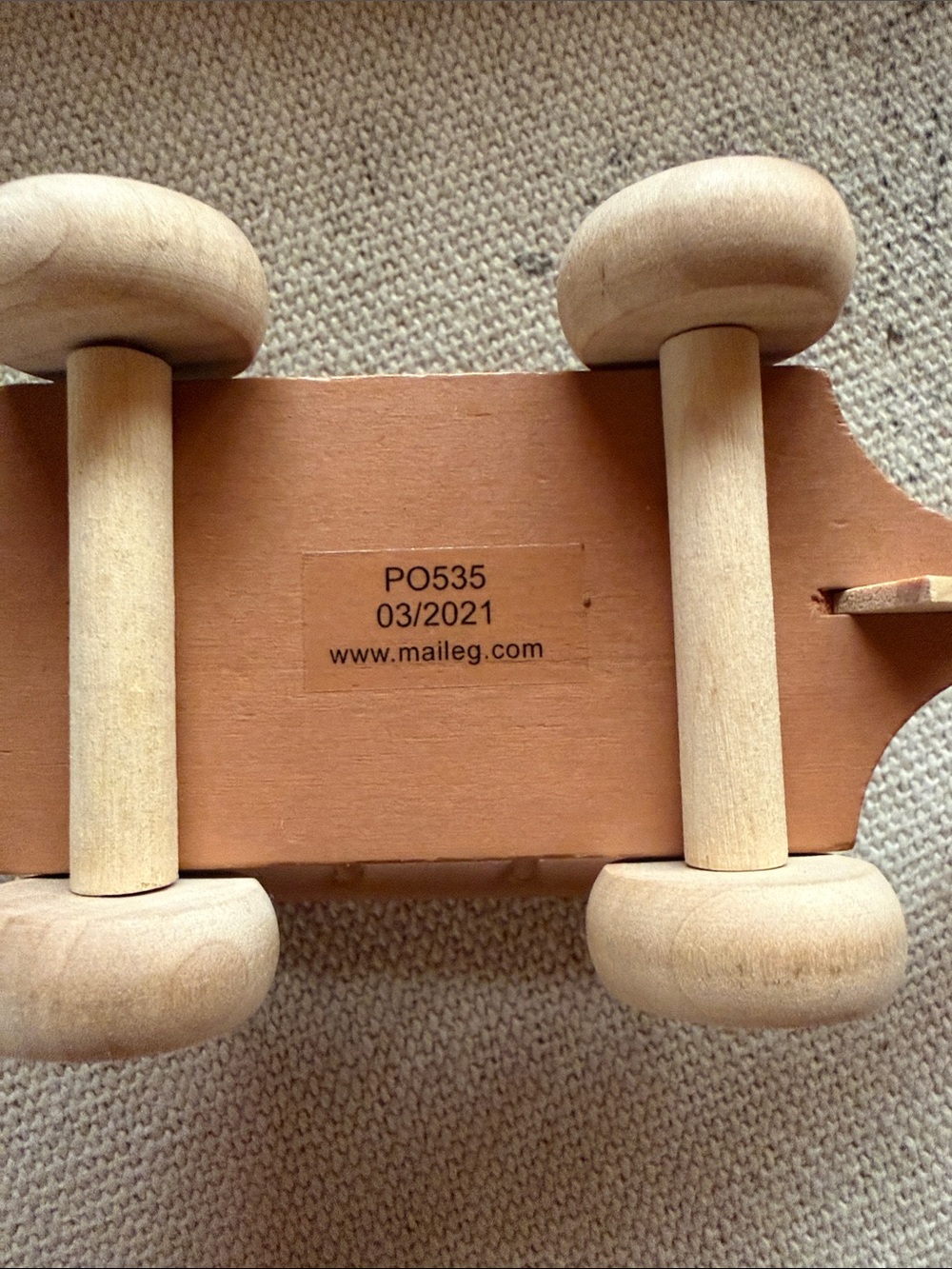Maileg micro wood wagon dusty rose dollhouse cart - Picture 4 of 7